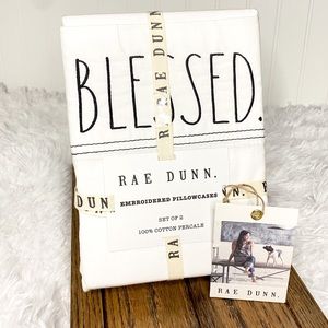 NWT Rae Dunn BLESSED Cotton Percale Pillowcases